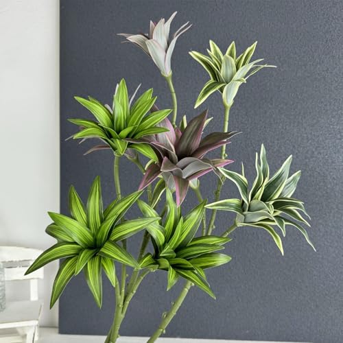 Artificial Dracaena Plant, Faux Branches Plastic Leaves 18.5 Inch Greenery Stems Bushes Fake Simulation 3D Leaf Shrubs Twigs for Home Garden Decor Vase Office Wedding Party DIY Decoration Green 2 Pack - color: Dracaena - Green 2 Pcs