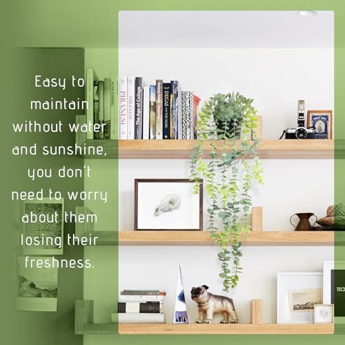 Artificial Hanging Eucalyptus Plant in Pot, 24" Fake Hanging Plants for Home Decor, Faux Hanging Greenery for Shelf Bathroom, Kitchen, Office, Wall, Bedroom, Indoor Decor - color: Eucalyptus