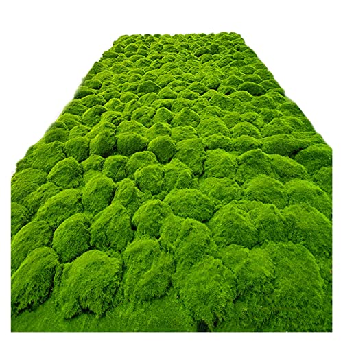 YIQIFLY Simulation Artificial Moss Mat Fake Grass Rug DIY Synthetic Turf Lawn Carpet for Wedding Home Backyard Balcony Indoor Outdoor Decor (Color : Green, Size : 1x2m(3.2x6.5ft)) - color: Green, size: 3.2 x 6.5 ft