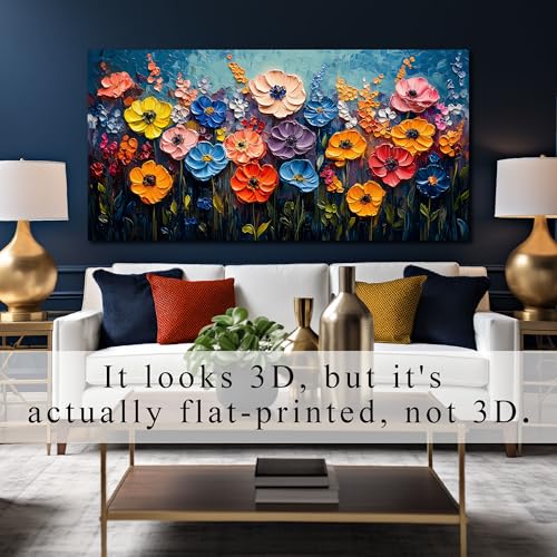 Flower Pictures Wall Decor Bedroom Large Colorful Wall Art for Living Room Floral Home Office Apartment Decor 29 x 58 Inch - color: Colorful, size: 58"L x 29"W