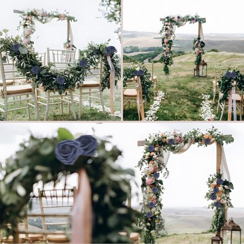 Artificial Flowers Navy Blue Roses 50PCS Real Looking Foam Fake Roses with Leaves and for DIY Wedding Bouquets Bridal Shower Centerpieces Party Decorations (Navy Blue) - color: Navy Blue, size: 50