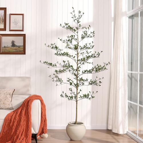 Verinatural Artificial Black Olive Tree 6ft - Shady Lady UV Resistant Faux Olive Trees Indoor Outdoor Decor - Modern Aesthetic Tall Fake Plants with Pot for Home Office Living Room Patio Floor, VN140 - size: 6ft