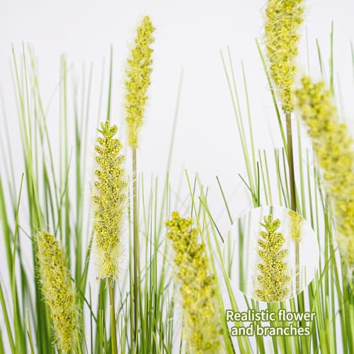Melorca&Guilla Artificial Plants 6PCS 27“ Fake Tall Onion Grass Faux Plant,Artificial Grass Greenery Shrubs Bushes for Garden Porch Window Box Shop Office Home Décor - color: Onion Grass+dog Tail