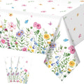 3Pcs Spring Floral Plastic Tablecloth,Pink Purple Blue Flower Butterfly Disposable Table Cover for Home Decor Summer Spring Picnic Dining Holiday Weeding Birthday Tea Party Decorations,54x108 Inch - size: 108" X 54" (Rectangular) - 3 Pack