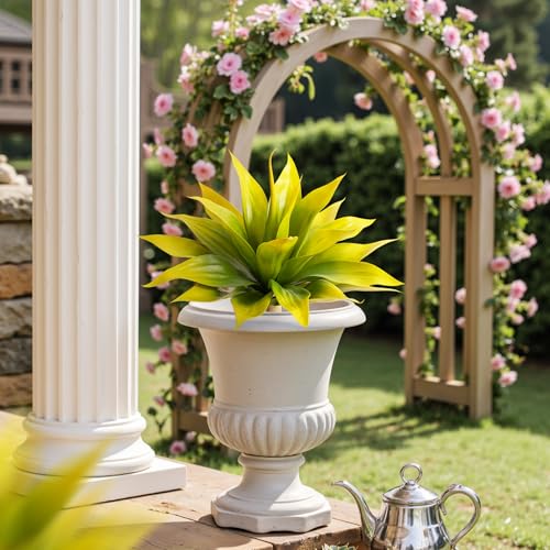 Artificial Flowers for Outdoors Artificial Agave 22'' Fake Plants Faux Agave Artificial Plants Outdoor Fake Flowers Outdoor Faux Plants Indoor Uv Resistant Artificial Plants (Yellow 2pcs) - color: 22"yellow