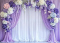 5 x 3 ft Flower Photo Backdrop Floral Purple Photography Background White Curtain Spring Wedding Baby Shower Girl Princess Birthday Party Supplies Photo Studio Props - color: Purple02, size: 5X3FT