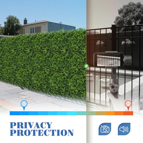 ECOOPTS 20"x20" Faux Ivy Privacy Fence Screen Artificial Boxwood Panels Topiary Hedge Plants for Indoor Outdoor Decoration, #9 Mixed Leaves, 6 Packs - color: #9 Mixed Leaves, size: 20"x20"