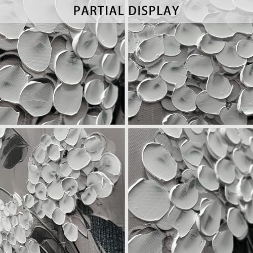 TYTAUPT White Flower Wall Art for Bedroom Women Black and White Painting Wall Art for Living Room Girls Room Decor Size 20 x 40 Inches - color: White, size: 40"L x 20"W