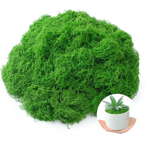 Suncalla Green Artificial Moss for Crafts 43.32oz/2.7lb Fake Green Moss Faux Grass for Potted Plants Indoor Bulk Large Capacity Fairy Garden DIY Decoration Model Making Walls Table Decors Home - color: Green
