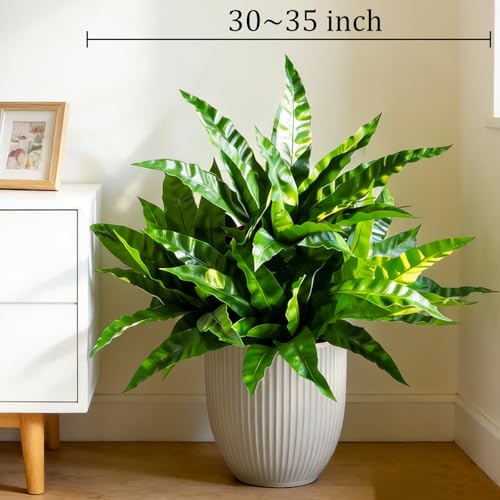Fake Ferns,Faux Outdoor Plants UV Resistant,3D Real Touch Fake Plants Total 60 Blades,Weatherproof Artificial Plants Outdoor Indoor for Garden Porch Home Office Living Room Decor - color: New Pteris Fern, size: 4Pcs
