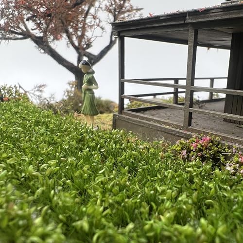 120 Pcs 8-Color Miniature Tea Garden Grass Tufts - Static Artificial Grass Plants for Diorama, Model Railway, Train Scene Decoration, Ages 14+ (0.8cm)(Summer Green) - color: Summer Green