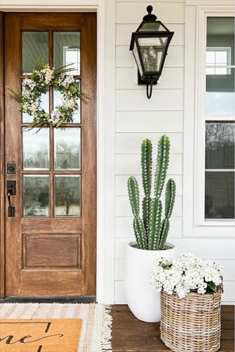 DILATATA Tall Fake Cactus Plant 27.5 inch Large Artificial Cactus Tree 'Candelabra Cactus' Faux Cactus Desert Plants Big Fake Cacti for Home Garden Office Decor - color: Pilosocereus Robinii