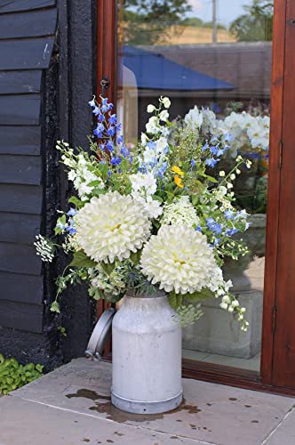 Briful Autumn Artificial Chrysanthemums Ball Flowers 6’’ Large Heads Mums Stems Cream White Fake Hydrangea Flowers Bridal Wedding Bouquet for Home Garden Party Wedding Decoration, Set of 4 - color: 6'' Dia. 4pcs Cream White