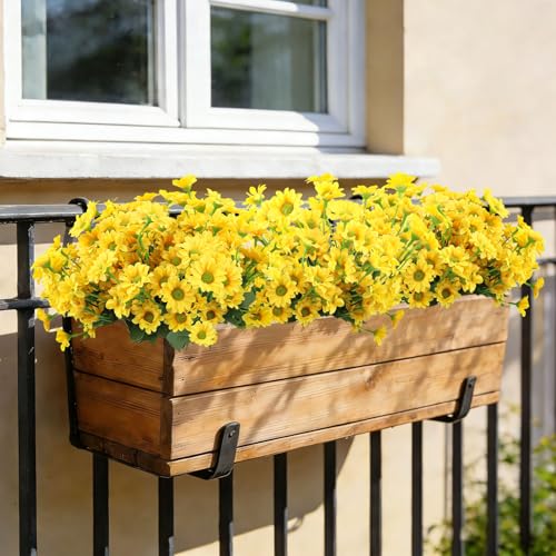12 Bundles Daisy Artificial Flowers for Outdoors, Yellow Faux Daisies Artificial Flowers, Realistic Fake Mum Daisy Flowers, Faux Daisy Flowers for Front Porch, Garden, Yard, Home Decor, 13in - color: Daisy-yellow