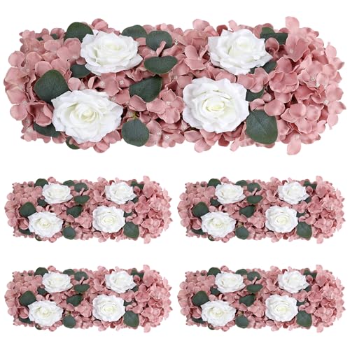 Pack of 4 Artificial Flower Wedding Arch Decorations, 18 inch Floral Centerpieces for Party Bridal Shower Event Table Wall Arrangement - Dusty Rose - color: Dusty Rose, size: Pack of 4 Flower Arrangements