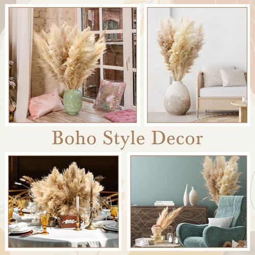 Wavwavw 40pcs 46 Inch Fluffy Tall Pampas Grass Decor Bulk, Natural Dried Pampas Grass Bouquet for Floor Vase, Wedding Floral Arrangements, Party, Farmhouse, Boho Home Decor