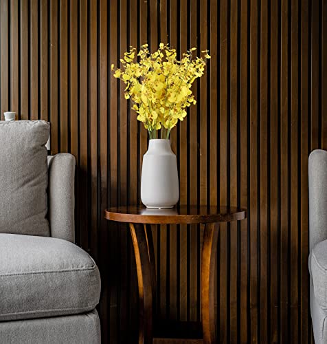 Yellow Orchids Artificial Flowers,10 PCS (Each 37'') Fake Orchid Artificial Orchids Long Stem Artificial Flowers Fake Silk Flowers for Indoor Outdoor Wedding Home Office Decoration(Yellow) - color: Yellow