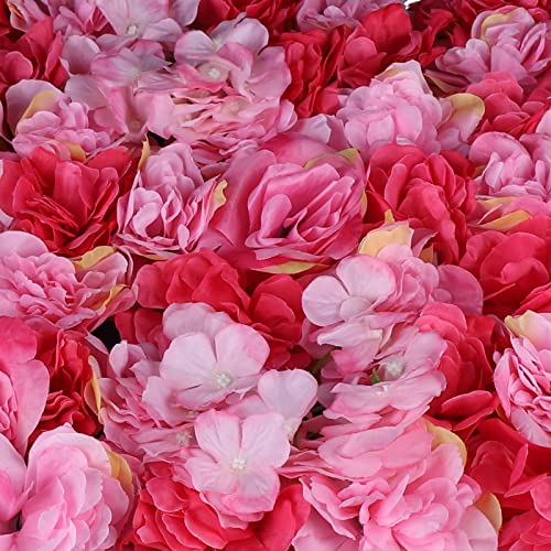 6Pcs 15.75"x 23.62"x 0.79" Artificial Flower Wall Panels,Flower Wall Mat Silk Flower Panels for Outdoor Garden Backyard Fence Fence Privacy Screen and Indoor Wall Decor (6Pcs Rose Red) - color: 6Pcs Rose Red