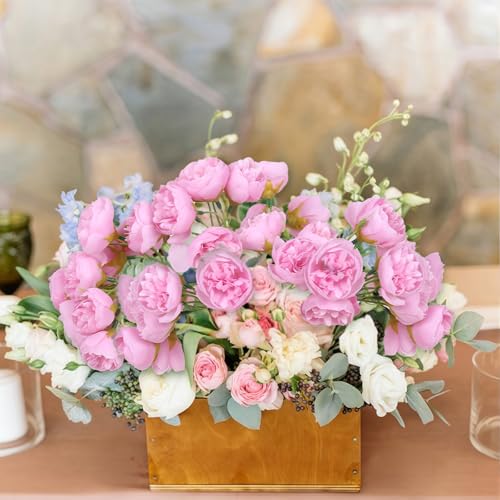 IPOPU Ranunculus Artificial Flowers 18 PCS Silk Peonies Flowers Artificial Peonies Faux Ranunculus for for DIY Wedding Bouquet Bridal Shower Filler Flowers Décor(Dark Pink) - color: Dark Pink