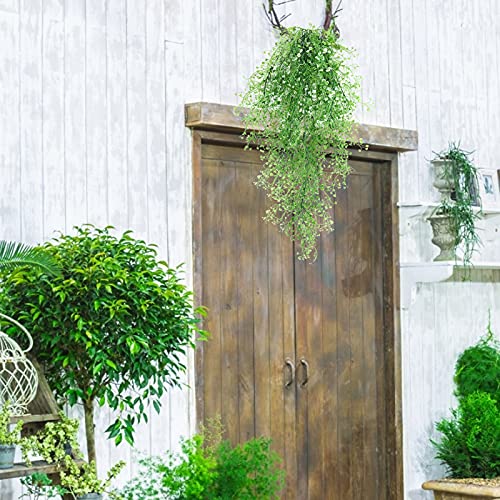 RECUTMS Fake Hanging Plants Artificial Ferns for Outdoor Hanging Faux Plants Vine Ivy Faux Fern Hanging Vines Wall Plants for Home Garden Party Wedding Decor (White 4P) - color: White