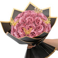 36+20 Glitter Roses Bouquet, DIY Fake Flowers Bouquet, Craft The Initials of Your Loves' Name with Artificial Rose for Valentines, Anniversary, Wedding, Rose Gold & White - color: Rose Gold & White