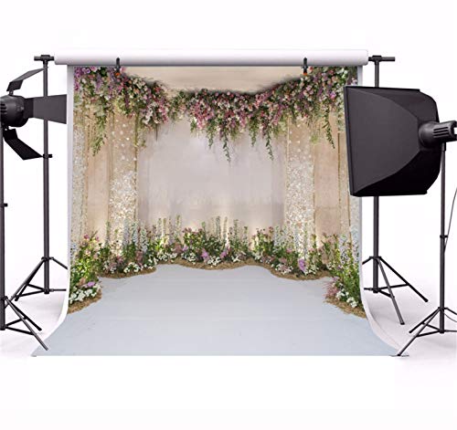6x6ft Wedding Backdrop for Cradle Ceremony Background for Proposal Flowers Curtain Wedding Ceremony Banner Bridal Shower Background Mother's Day Floral Marriage Backdrop - size: 6x6ft