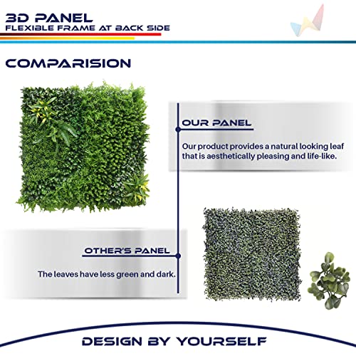 Windscreen4less 1 PC 40"x40" Artificial Boxwood Panels Faux Plant Grass Green Wall Panel Decoration for Outdoor Indoor Garden Backyard (Style 3) - color: 3d Panel Style 3, size: 40"x40"