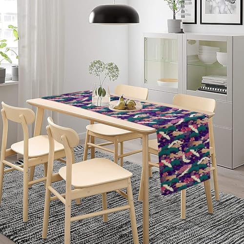 Japanese Crane Table Runner, Cherry Blossom Asian Pine Tree Crane Birds Vintage Asian Oriental Chinese Table Runner for Home Kitchen Dining Patio Indoor Outdoor 13x36in - color: Aisa-7, size: 13x36in