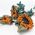 L'BREVOGA Dried Sunflowers with Stem, 3 pcs Natural Dried Sunflower for Floral Arrangements Home Wedding Party Decoration (15 Inches)