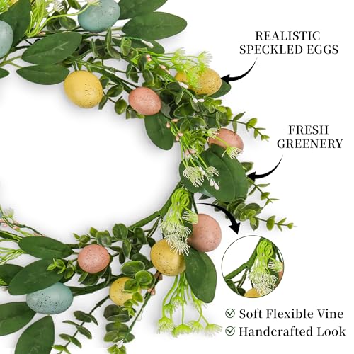 2 Pack 6FT Spring Garland with Eggs, Artificial Greenery Garland for Door, Mantel, Table, Fireplace and Entryway, Farmhouse Spring Home Decor - size: 6FT-PC-A