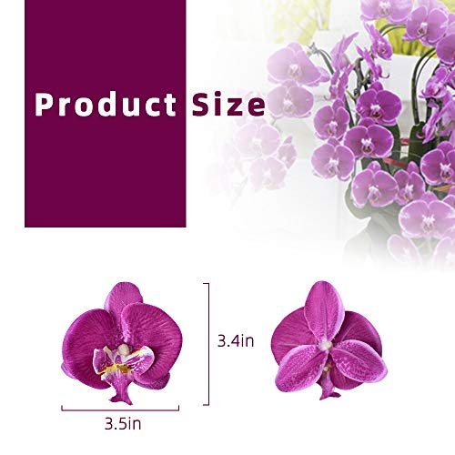 Artificial Silk Phalaenopsis Flower Heads, Fake Butterfly Orchid Heads for Wedding Floral Bouquet Decor DIY Craft Making Bridal Shower Photography Props (20pcs Purple) - color: Purple, size: 20Pcs