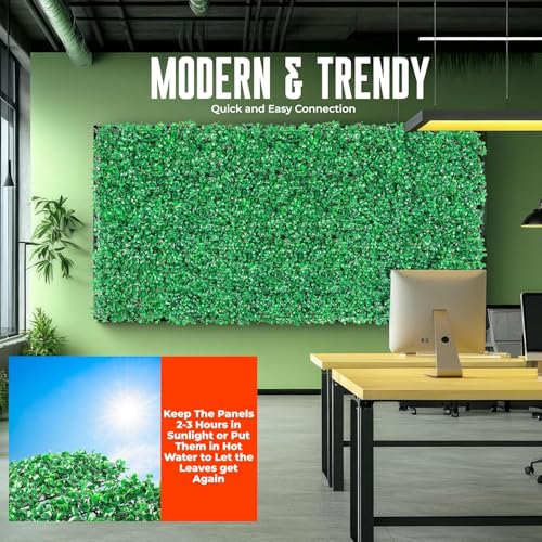 12Pcs Artificial Grass Wall Panels - 20”x20” Grass Backdrop Wall, UV Protected Greenery Decor for Indoor Outdoor Use (20”x20” (12pcs)) - size: 20”x20” (12pcs)