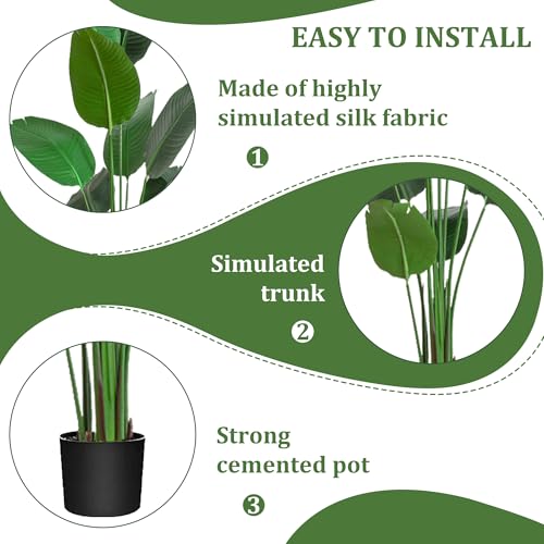 5ft Artificial Tree Bird of Paradise Palm Tree Artificial Plant for Home Decor Indoor Outdoor Office - Effortless Assembly,Perfect Housewarming Gift