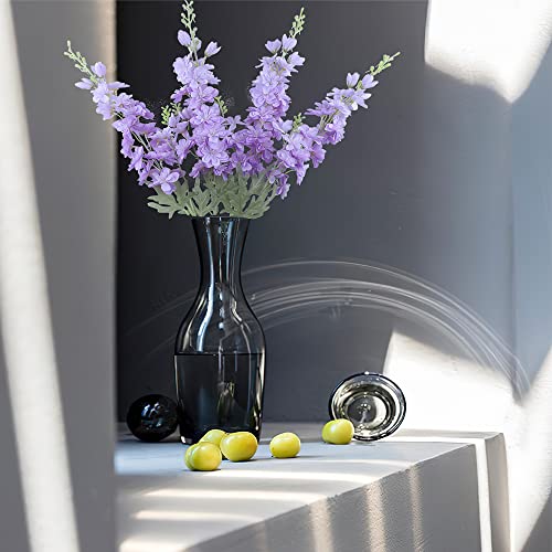 FERIAL Purple Artificial Delphinium Flowers Silk Larkspur Flowers Faux Snapdragon Long Stem Fake Plant Spray Arrangement for Home Office Garden Wedding Table Vase Decor (Purple) - color: Purple