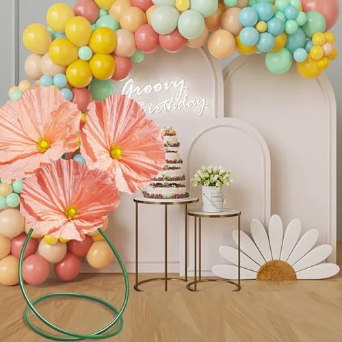Large Flowers Artificial Flower Decoration - Wedding Giant Flowers Huge Artificial Paper Floral for Birthday Ceremony Party Event Mall Window Display Decorations 3pc (Pink) - color: Pink Poppy