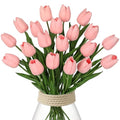 20 Pcs Baby Pink Tulips Artificial Flowers Real Touch Fake Tulips Fake Flowers for Mother's Day 13.5" Faux Tulips Faux Flowers Bulk Artificial Tulips Flowers for Vase Centerpieces Home Wedding Bouquet - color: Baby Pink #20