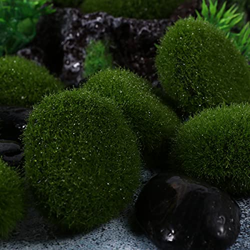 20Pcs Floral Arrangements Fake Moss Rocks Landscape Decorative Green Globes Bulk Decor Fake Arrangements Balls vase Fairy