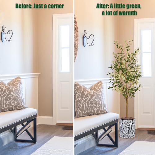 5ft Artificial Olive Trees Indoor, Faux Olive Tree 5 Feet Fake Plants with Realistic Leaves Olive Silk Tree Home Bedroom Housewarming Gifts - color: 5ft