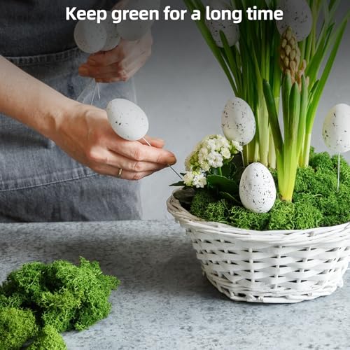 Fake Green Moss for Potted Plants Indoor, 5.3oz Artificial Moss for Crafts, Faux Decor for DIY Decorative, Model Making, Walls, Glass Containers