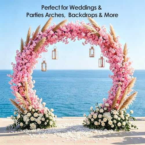 4 PCS Cherry Blossom Garland Artificial Silk Flower Vine Hanging Floral Decor for Wedding Arch Party Home Garden Wall Decoration (Pink) - size: 70in-4pcs-Pink