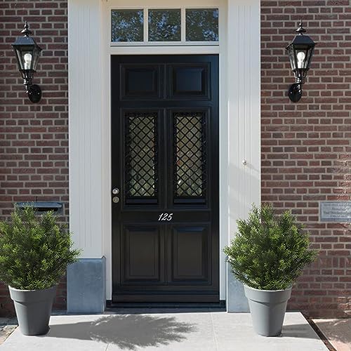 momoplant 31 Inch Tall Artificial Cedar Topiary Tree Set of 2 Faux Cypress Evergreen Potted Plants for Outdoor & Indoor Decor - size: 31 Inch