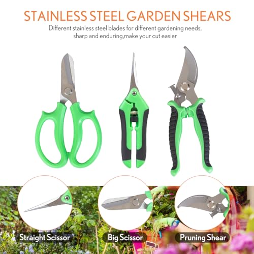 Bonsai Tools Kit 20 Pcs Garden Tools Set for Starters, Gardening Gifts for Women Men Includes Bonsai Wire Kit, Plant Mat, Pruning Shears, Bonsai Scissors, Succulent Tools in Leather Storage Bag - style: Green