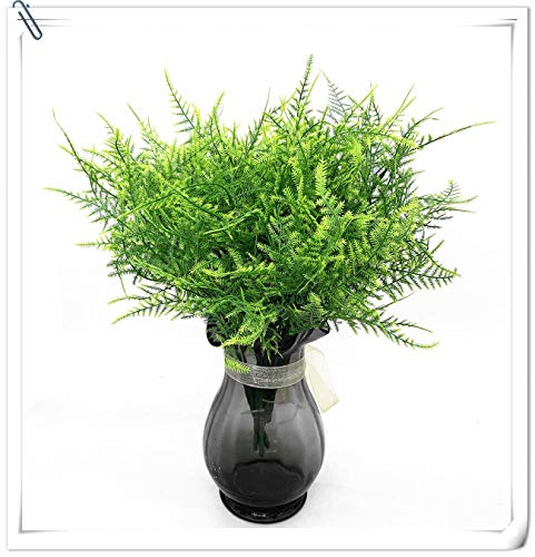 PASYOU Artificial Shrubs, Plastic Plants Fake Bushes Grass Greenery Leaves Shrub Bush Home Garden Indoor Outdoor Verandah Wedding Party DIY Table Arrangement Decoration Planting Filler 8 Bundles - color: Fine Grass-8 Pcs