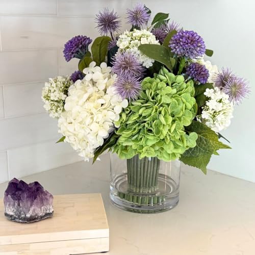 Into The Mystic, Faux Floral Arrangement, Large-Size Premium Artificial Indoor Flower Display with Beautiful Blooms and Foliage - High Energy Natural Looking Floral - color: Into the Mystic