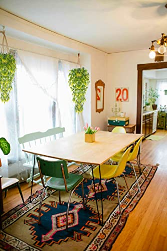 RECUTMS Artificial Hanging Lavender Plants, 4Packs 30 Inches, Yellow Ivy | UV Resistant,Plastic, Trailing Greenery Garland for Home Room Garden Wedding Front Porch Patio Farmhouse Indoor Outdoor Decor - color: Yellow