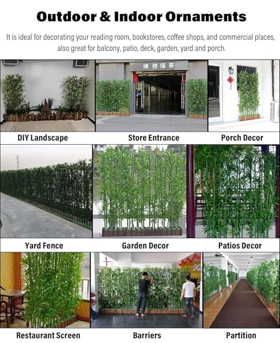 3ft 4ft 5ft 6ft 6.5ft 7ft Extra Tall Artificial Plants Trees with Bamboo Trunks, Fake Bamboo Silk Faux Tree Garden Fence Privacy Screen DIY Decor Outdoor Indoor(15 Pack,1.8m/5.9ftTall) - color: 15 Pack, size: 1.8m/5.9ftTall