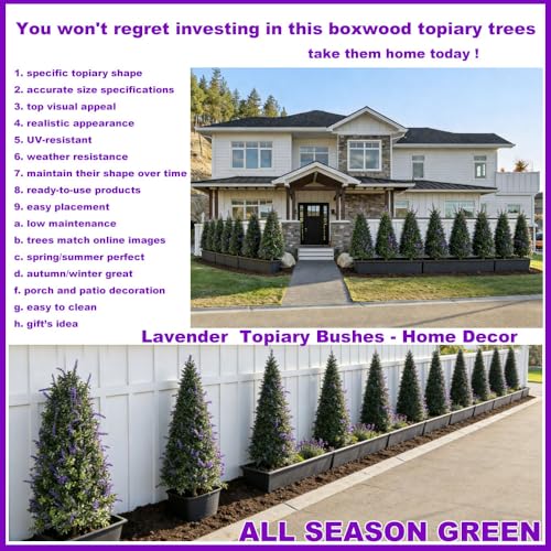 ALL SEASON GREEN Artificial Plants Lavender Topiary Tree, 35'' Purple Faux Flowers Potted Outdoor Plant, Front Porch Decor - size: 35'' Tall