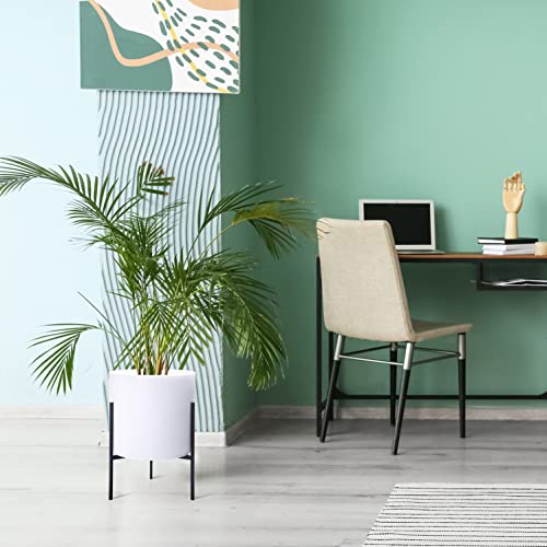 D'vine Dev Modern White Plants Pot Cylinder Planter with Heavy Duty Stand, Large 12 Inch Pot, 18.9 Inch with Stand Height, 96-T-A-3 - color: White, size: Large 12 Inch