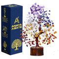 ANAYA AGATE 7 Chakra Tree of Life Crystal Tree 10-12 Inch | Chakra Bracelet & Pendant | Healing Crystals for Positive Energy, Reiki & Meditation | Spiritual Birthday Gift for Women, Mom & Friends - color: Seven Chakra Silver Wire - (300 Beads)