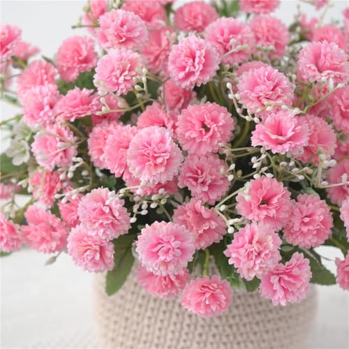 5 Forks 20 Artificial Flower Small Lilac Bouquet Fake Flowers,Pink - color: Pink